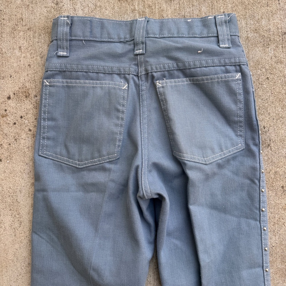 Vintage Billy the Kid 70s Studded Flared Jeans Women's Blue High Waist 25x28 USA - Picture 9 of 10